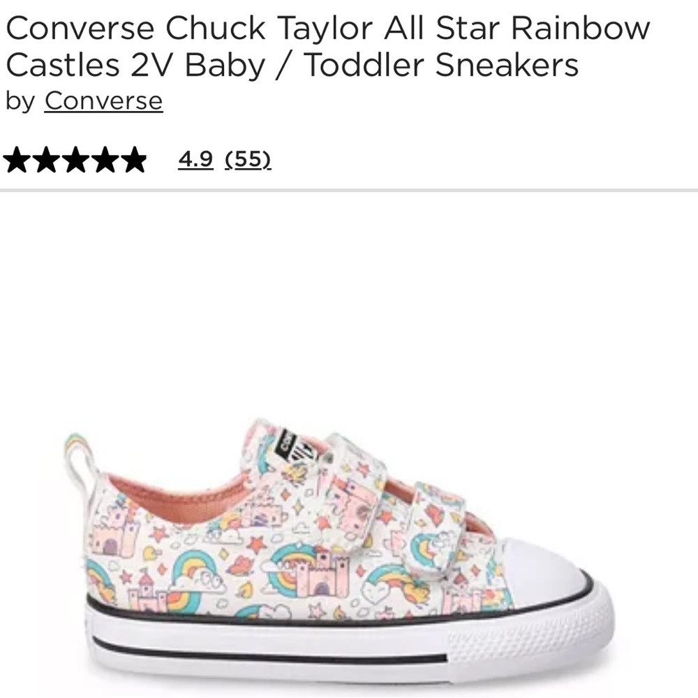 Converse Rainbow Castles Toddler Sneakers size 4 New in box